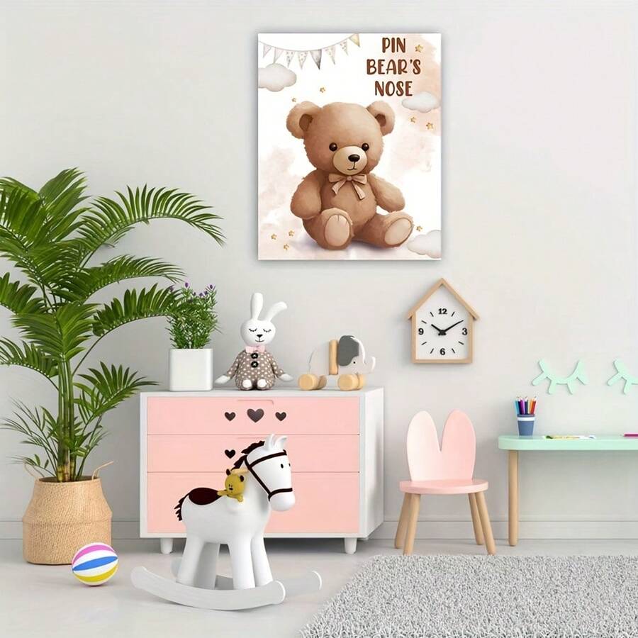 (Party Supplies) 52pcs Pin The Nose On The Bear, Teddy Bear Party Game ...