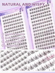 MEM 280pcs Lash Cluster Extension Kit Features Slender, Elongated Lashes And Includes Essential Tools-Lash Bond, Glue Remover, And Tweezers. It Is Perfect For Beginners, Making It Easy To Achieve Salon-Quality Results With A DIY Application At Home. - Black - View 11