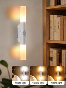1pc RGB Motion Sensor Night Light, Magnetic Wall Light, USB Rechargeable LED Light, Christmas Decor Light, Suitable For Indoor Bedside Lamp, Closet Light, Hallway, Stairs - Multicolor - View 11