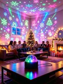 1pc Christmas Projection Light, Christmas Gift, USB Powered, Fashion Design, Soft Night Light, Color Changing, Perfect For Christmas, Bedroom Decor, Party, Birthday, Gift - Mood Projector Light - View 6