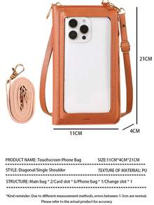 New Touchscreen Phone Bag For Women, Fashionable Dual-Use Phone Pouch, Crossbody Versatile Student Small Shoulder Bag - Multicolor - View 11