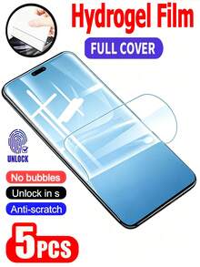 5Pcs HD Hydrogel Film Full Cover Mobile Screen Protector Compatible With Infinix Hot 60 50 40 30 Note 50 40 Explosion-Proof Scratch Resistant No Bubble Smooth Oil Repellent Layer Easy Installation Scratch Automatic Repair Protective Film Supports Fingerprint Recognition Soft Film [Not Glass] - Clear - View 9