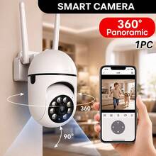 2 buah Kamera Keamanan Rumah WiFi Nirkabel Full HD 1080P, PTZ Pan Tilt Zoom, Penglihatan Malam Berwarna, Mendukung Audio Dua Arah dan Deteksi Gerakan, Kompatibel dengan Smartphone, Ditenagai USB, Cocok untuk Keamanan Rumah, Pengoperasian Cerdas Jarak Jauh melalui Aplikasi untuk Melihat Secara Real-Time, Penyimpanan Kartu TF, Penyimpanan Cloud - Putih - View 4