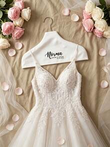 1pc Customized Dress Hanger Cover, Personalized Text Non-Slip Clothing Cover, Suitable For Wedding, Bridesmaid Invitation, Bridal Shower, Home Closet Decor, Wedding Season Gift For Her (Hanger Not Included) - Multicolor - View 3