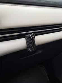 1PC Women's Sparkling Rhinestone Flower Car Console Door Storage Box Red - Multicolor - View 11