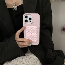 Korean Style Heart + Square Silicone Suction Cup Phone Sticker, Multi-Functional Silicone Suction Cup Sticker Compatible With All Apple And Android Phones, Great Gift For Girls - Multicolor - View 4