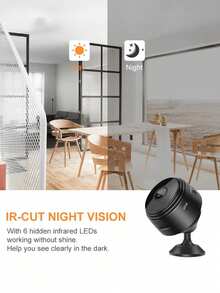 GENAI Mini WiFi Camera, Supports Real-Time Remote Viewing, Two-Way Audio And Motion Detection, Suitable For Home And Pet Monitoring - Black - View 7