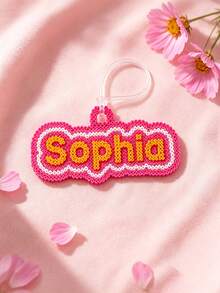 Ayotu Personalized Name Luggage Tag & Backpack Charm Keychain, Customized Name Backpack Pendant, Travel Cruise Luggage Tag Nameplate, Backpack, Handbag And School Bag Nameplate Identifier, DIY Melted Bead Keychain, Pixel Bead Name Keychain, Unique Gift For Handmade DIY Enthusiasts, Commemorative Gift, Birthday Gift - Multicolor - View 7