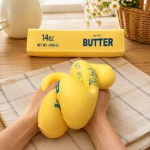 1pc, 26CM Giant Butter Stick TPR Squeeze Toy, Slow Rebound Stress Relief Toy, Soft Filling, Soft Anxiety Relief Toy. Perfect For Holidays, Birthday Gifts, Halloween, Thanksgiving, Christmas, Labor Day, Back To School, Party Gifts Squishy, Crunchy Squish, Crunchy Butter Squish, Squeeze, Slushy Ball. Squishy Stress Toy, Dumpling Squish, Toys For Girl, School Supplies, Btsarmy - Multicolor - View 3