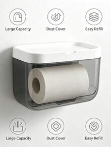 This Self-Adhesive Toilet Paper Holder Is Suitable For Wall Mounting And Can Be Used In The Kitchen And Bathroom. It Features A Reverse Self-Adhesive Design, Making It Perfect For Storing Paper Towels Needed For School/Dormitory. - Multicolor - View 2