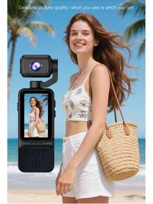 Portable Handheld Digital Camera, 7x Digital Zoom, 4K Video Recording, 180° Rotating Lens, Night Shot Support, Auto Focus, Landscape/Portrait Mode, Equipped With 64GB SD Card, 2000mAh Battery - View 4