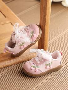 1 Pair Sweet Soft Sole Comfortable Cute Girls Baby Sneakers - Pink - View 2