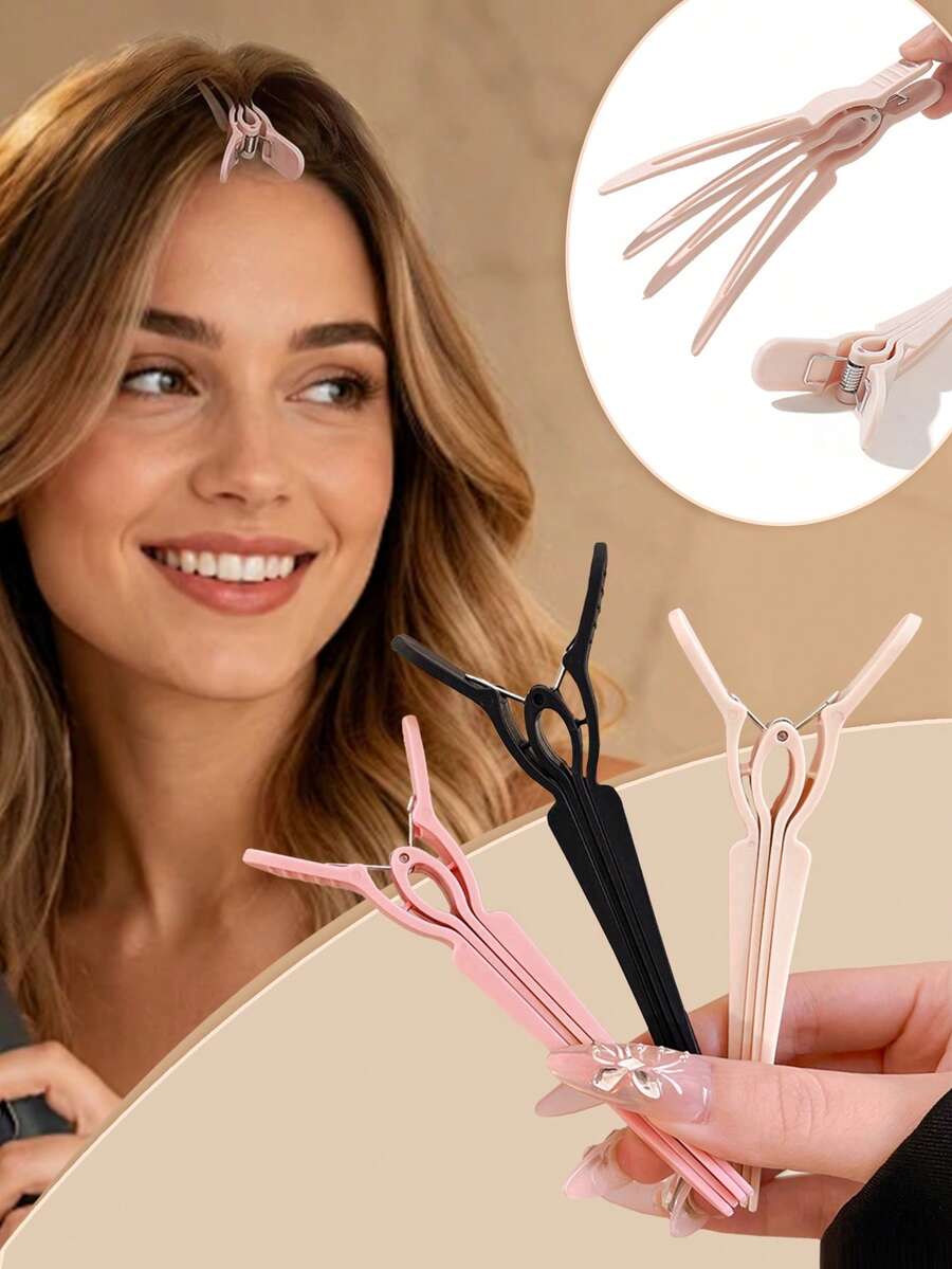 Large Matte Long Seamless Alligator Hair Clip, Bangs Clip For Blow Drying, Sectioning And Fixing Hair Strands, Minimalist Solid Color Suitable For Makeup Styling And Fixing Flyaways, Can Be Used As A Daily Beauty Gift - Multicolor - View 1