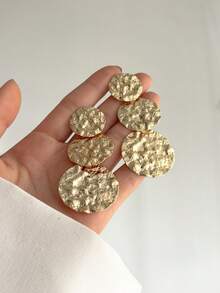 European And American Fashion Minimalist Geometric Earrings, Suitable For Party, Banquet, Wedding, Engagement - Gold - View 1