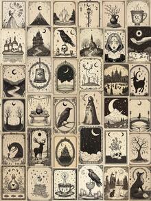 50pcs Gothic Tarot Cards Creative Graffiti Stickers Decorative Phone Water Cup Guitars Computer Diary Stationery Decals - 50pcs - View 1