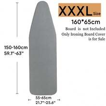 1pc Blue Leaf Pattern Ironing Board Cover | Polyester Material, Heat Resistant, Elastic Edge, Easy To Install, Machine Washable, Fits Most Ironing Board Sizes, Cover Only - Grey - View 13