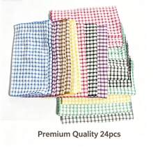 3/6/12/18/24pcs Reusable Durable Plaid Towels, Super Absorbent Soft Lint-Free Multi-Purpose Cleaning Cloths, Perfect For Kitchen Cleaning, Tea Set And Glass Drying [Multi-Color Assorted] - Multicolor - View 16