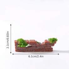 6pcs Miniature Asymmetrical Wall Model | Dollhouse Yard Decor Accessories, Mini House Scene Props, DIY Miniature Landscape Decoration, Random Style - A - View 3