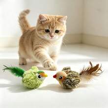 1-4pcs Cloud Sparrow Bird Cat Toy, Interactive Cat Teaser Toy For Indoor Pets, With Feathers, Durable Bite-Resistant Kitten Toy, Cute Bird-Shaped Toy To Relieve Indoor Cat Boredom, Suitable For Indoor Cat Self-Entertainment, Kitten Teaser Toy - Multicolor - View 2