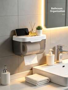 This Self-Adhesive Toilet Paper Holder Is Suitable For Wall Mounting And Can Be Used In The Kitchen And Bathroom. It Features A Reverse Self-Adhesive Design, Making It Perfect For Storing Paper Towels Needed For School/Dormitory. - Multicolor - View 1
