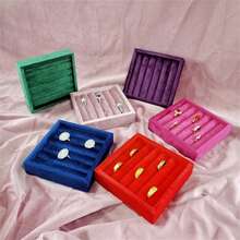 Small Square Velvet Jewelry Tray For Storing And Displaying Rings, Earrings And Bracelets, Multiple Colors Available, Suitable For Everyone - 11*11 Ring Tray - View 4