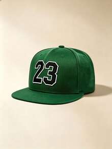 1pc Men Women 23 Number Embroidered Snapback Cap Adjustable Flat Brim Hip Hop Baseball Hat For Street Sports Daily Wear - Multicolor - View 4