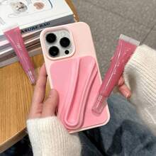 1/2/3PCS Phone Lipstick Holder, Silicone Lip Gloss Pocket, Self-Adhesive Makeup Holder For Phone Back, Portable Cosmetic Storage Organizer, Compatible With IPhone, Android And Most Smartphones - Multicolor - View 2