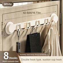 Heavy-Duty Suction Cup Wall Hook Rack - No Need For Drilling, Self-Adhesive Design, Removable Plastic/Metal Coat Rack, Suitable For Bathrooms And Behind Doors, Strong Load-Bearing Capacity, Easy Installation, Bathroom Storage - Multicolor - View 12