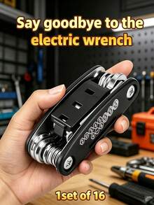16-In-1 Foldable Multi-Function Screwdriver Wrench, Non-Slip Handle, Rotating Design, Durable And Easy To Use, Universal Portable Repair Tool For Home And Car Maintenance - A - View 1