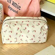 1pc Pencil Case With Fresh Small Floral Print, High-Quality Student Desk Stationery Storage Bag, Back To School Essential, Pencil Case - Multicolor - View 3