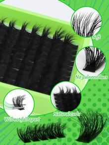 Special Offer Portable Pack 200/180/160/140/120Pcs 8D Luxury Fluffy DIY Eyelashes,10-18mm Mixed Length Eyelash Extensions,Russian D Curl Volume Reusable False Eyelashes For Beginners, Easy To Use, Portable Eyelash Clusters, Individual False Eyelashes - D - View 8