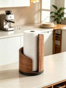 Cost-Effective Small Toilet Paper Roll Holder, Wooden Desktop Tissue Box, Home & Office Roll Paper Storage Box, Living Room & Bedroom Decorative Organizer, Solid Wood Material, Lightweight & Compact, Desktop Use, Space-Saving - Multicolor - View 5