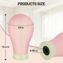 Pink Canvas Wig Mannequin Head With Adjustable Tripod Base; Wig Making Kit Includes T-Pins And Sewing Thread; Professional Wig Styling And Training Head Set Designed For Hairstylists, Halloween - View 3