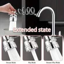 360° Rotatable Faucet Extender, Stainless Steel Anti-Splash Tap Aerator Booster With 2 Water Flow Modes, Water Saving Filter Sprayer, Universal Tap Accessory For Kitchen Sink, Bathroom Washbasin & Restaurant Use - Kitchen Splash-proof Frother - View 5