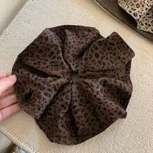 Leopard Patterned Intestine Headband For Women's New Style, High Elasticity And Durable Headband, High-End Hair Accessory With Floral Meatballs - Multicolor - View 6
