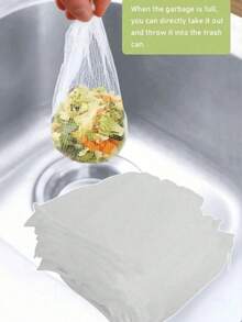 200/100/30pcs Kitchen Sink Strainer, Vegetable Washing Basin, Dishwashing Sink, Disposable Drain Rack, Drain Net, Disposable Sink Filter, Vegetable Basin, Anti-Leak Net, Pocket Style, Floor Drain Net, Kitchen Accessories, Bathroom Accessories, Home Decor - A - View 2