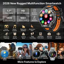 KENPANG 1400mAh Battery Men's Outdoor Smartwatch, Built-In Red/White LED Flashlight, 100+ Sports Modes, Call/Message Notifications, 24/7 Health Monitoring, Sleep Tracking, IPX8 Waterproof, Men's Fitness Tracker, Compatible With IOS And Android - View 11