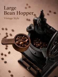 Vintage Ferris Wheel Manual Coffee Grinder, Solid Wood Base, Cast Iron Retro Hand Crank Coffee Bean Grinder, Classic Nostalgic Design, Home Coffee Bar Countertop Decor, Precise Conical Grinding, Suitable For Pour-Over Coffee Home Accessory - Multiple Styles and Colors - View 9
