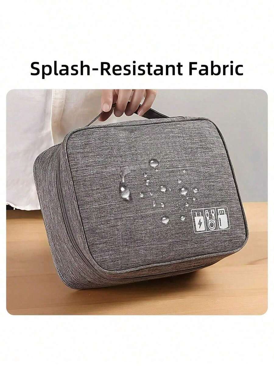 Large-Capacity Cable Storage Bag Waterproof Digital Electronic Organizer Portable USB Data Line Storage Bag Business Leisure Travel Cable Organizer - View 1