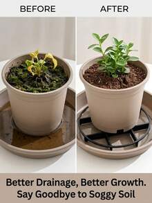 1 peça/5 peças/10 peças Bandeja para Vaso de Flores, Base para Vaso de Flores, Bandeja Anti-Apodrecimento de Raízes, Almofada de Drenagem para Vaso de Flores, Bandeja para Vaso de Plantio, Suporte para Vaso de Flores, Acessórios para Plantas em Vasos Internos/Externos, Essenciais para Jardinagem Interna - Multicolorido - Visão 6