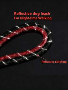 1pc Reflective Pet Leash For Dog For Outdoor - Black - View 8
