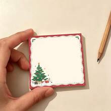 1/4 Pcs Christmas Tree Snowman Holiday Memo Pad, Cute Winter Christmas Design For Notes, Planner, To Do List, Study Office Desk Decoration - one-size - View 3