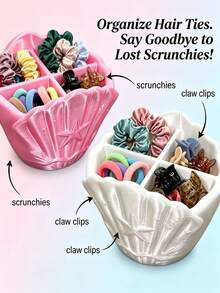 1pc Shell & Starfish 4-Compartment Jewelry Organizer Tray, Cosmetic Storage Box, Desktop Makeup Brush Holder, Suitable For Rings, Earrings, Lipstick, Bathroom Vanity Decor Container, Jewelry Box, Room Decor, Home Decor, Jewelry Storage Box, Wedding, Table Centerpiece Decoration, Halloween Candy Bowl, Christmas Home Decor - Multicolor - View 8