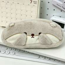 Cute Penguin & Otter Plush Pencil Case, Simple Large Capacity Pencil Pouch, Suitable For Middle School And High School Students,Back To School Season - A - View 6