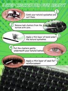 Special Offer Portable Pack 200/180/160/140/120Pcs 8D Luxury Fluffy DIY Eyelashes,10-18mm Mixed Length Eyelash Extensions,Russian D Curl Volume Reusable False Eyelashes For Beginners, Easy To Use, Portable Eyelash Clusters, Individual False Eyelashes - D - View 12