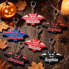 Customized Halloween Name Letter Key Chain, Spider Web Spider Letter Bag Pendant, Commemorative Gift For Friends. - Multicolor - View 2