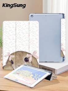 Kingsung Rabbit Floral Bow Pattern Tablet Case, Compatible With IPad 9.7/10.2/10.5/10.9/12.9/Pro 11, 10th Generation, Compatible With Samsung Galaxy Tab S6 Lite 10.4-Inch, Compatible With Kindle Paperwhite 12th Gen 2024, Kindle 11th Gen 2022, Clara Color, Soft Fall Protection, Intelligent Standing/Automatic Wake-Up/Sleep - Multicolor - View 4