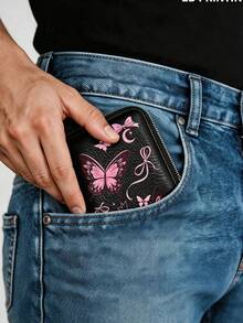 Pink Bow Card Holder, Anti-Theft Zippered Wallet, Accordion-Style Card Case With Multiple Slots-Ideal For Everyday Gifting. - Multicolor - View 7