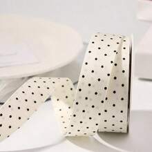 8mm Double-Sided Polka Dot Embossed Silk Satin Ribbon Black And White Polka Dot DIY Bow Hair Accessories Hairband Ribbon - Multicolor - View 10