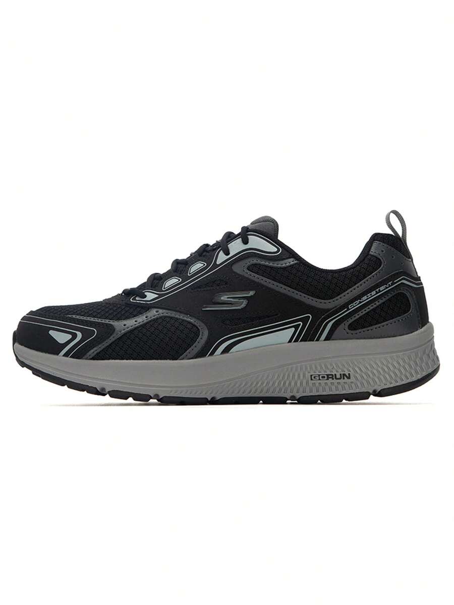 Skechers Men's 2026 New GO RUN CONSISTENT Lightweight Breathable Mesh Cushioning Running Shoes 220034-BKGY - Dark Gray - View 1